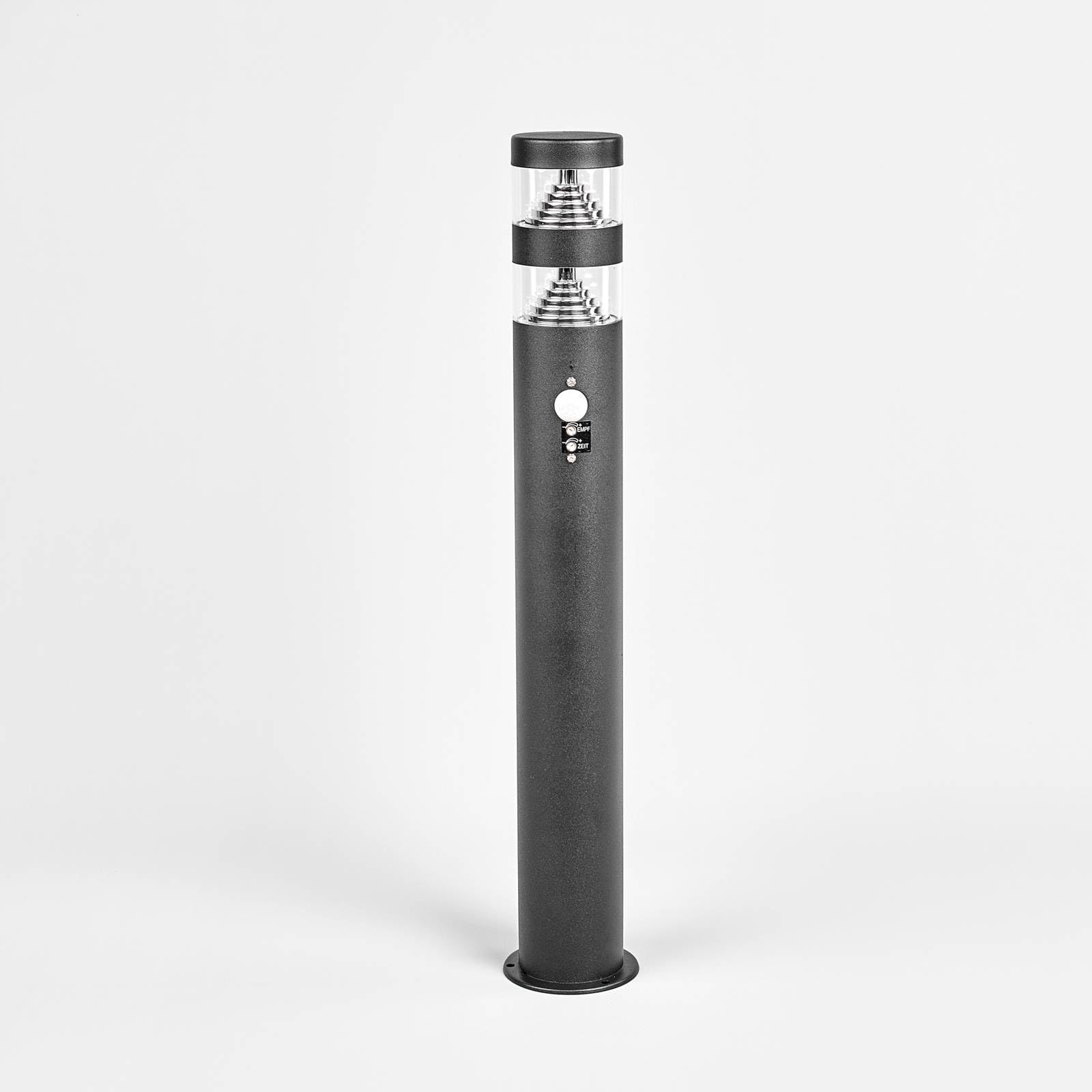 Lindby lampada da esterni con sensore di movimento (Moderno) colore Nero, in Acciaio Inox lampadina inclusa Lampioncino paletto luminoso viale lampioncino