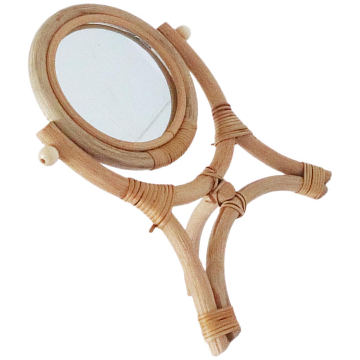 Miroir en rotin naturel de maquillage Artibetter trépied stable table