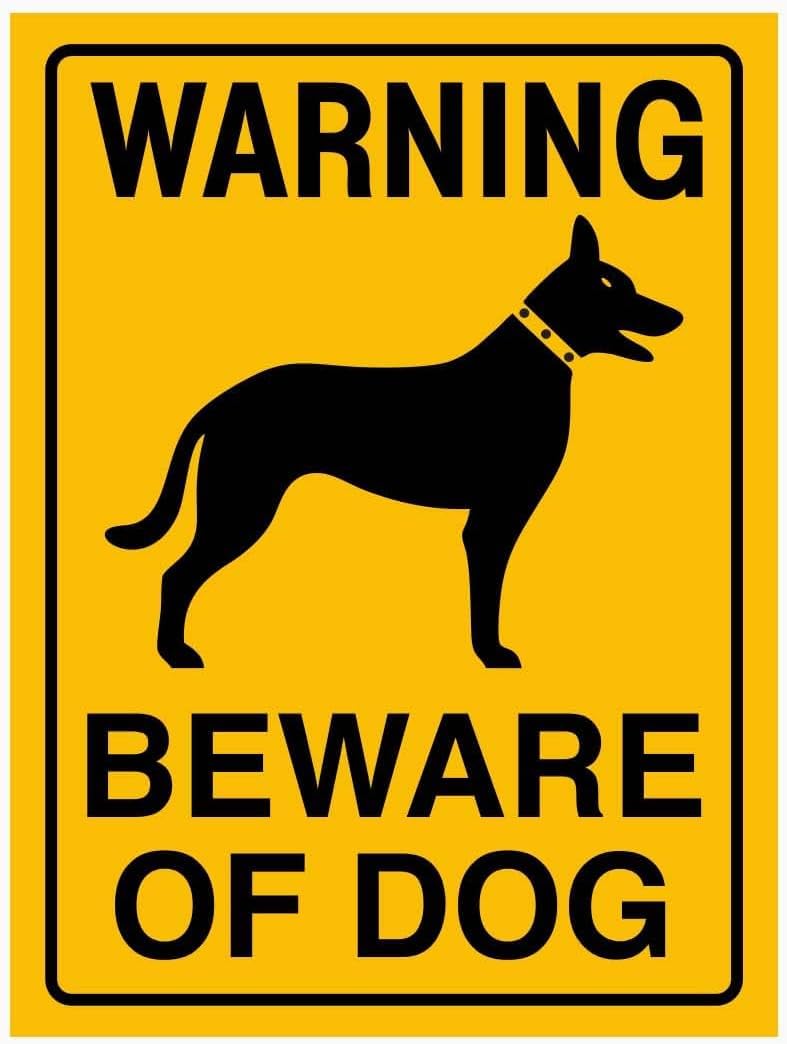 Warning Beware of Dog Rust Free Aluminum Tin Sign - Workplace Decor with Pre-Drilled Holes for Industrial/Commercial Site - 8x12 Inch​