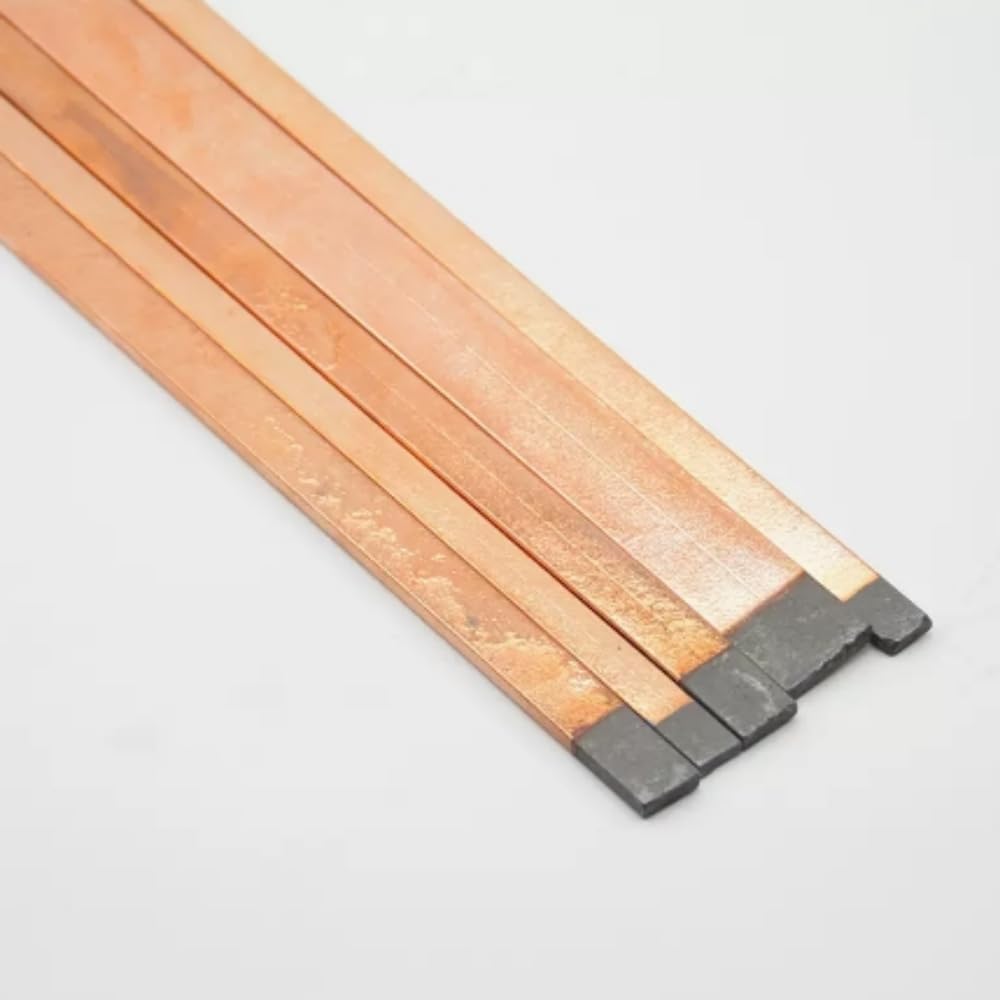 10Pcs Flat Gouging Carbon Electrode Rod, Copper Coated Gouging Electrode Rod,355mm Length (5mm x 25mm x 355mm)