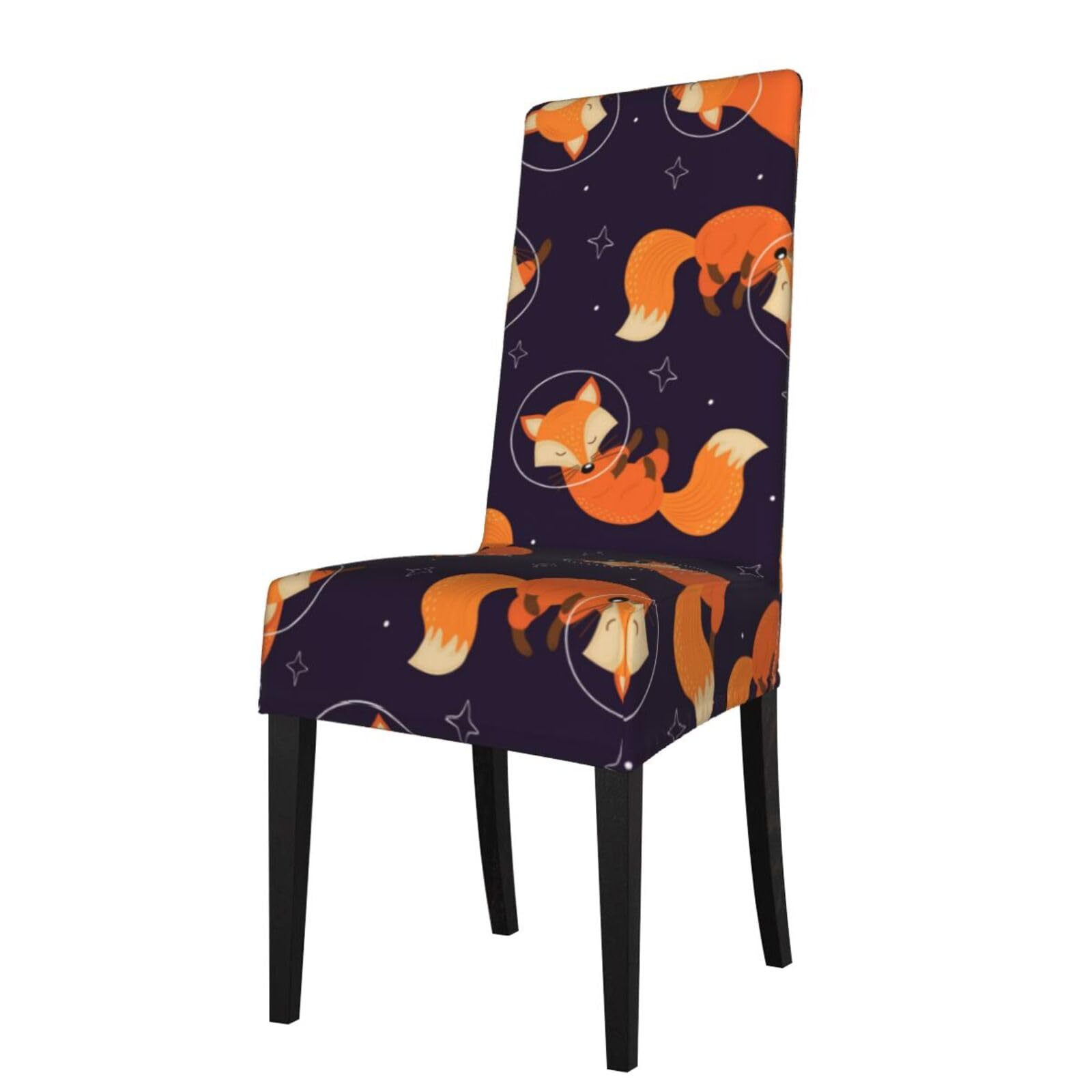 Lkymoh As Picture Elegant Happy Funny Fox, Chair Covers Stretch Chair Slipcovers For Dining Room, For Party Pet Protection Universal Fit Soft Polyester