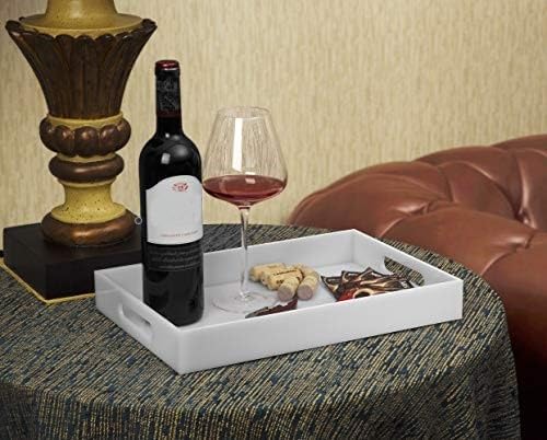Miniatura 4 de Bandeja de acrílico resistente para servir con asas de 5 mm (0.197 pulgadas) de grosor, bandeja organizadora para cocina, baño, oficina, bar, caja