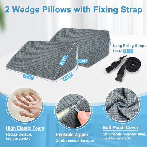 KAAMOS Wheelchair Lateral Support Cushions, Lateral Support for Wheelchair, Back Side Support Wedge Cushion for Seniors, Foam Positioning Wedge Pillow Side Padding (Small) by KAAMOS - Used condition - Image 3