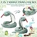 Leitee Giant Snake Stuffed Animal 63 Inch Large Mommy with 4 Babies, 2 Eggs, Realistic Stuffed Snake with Babies for Kids Christmas Halloween Favors Prank Props Gifts(Vivid Style)