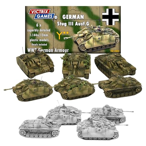 StuG III 12 mm lot de 6 pistolets d'assaut très détaillés de la Seconde Guerre