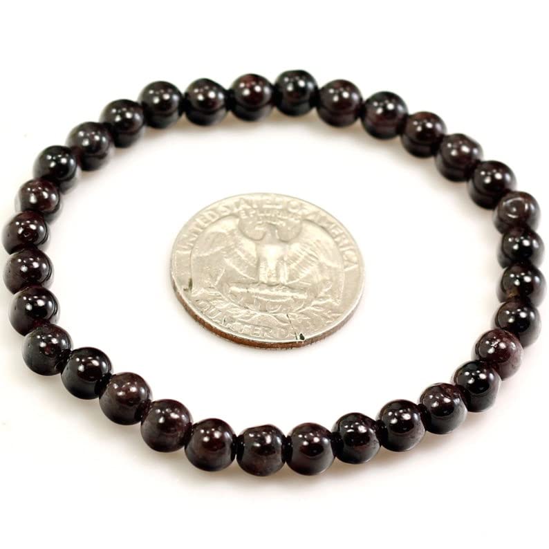 Bracelet porte-bonheur en grenat - Perles naturelles de 6mm pour l'harmonie quotidienne