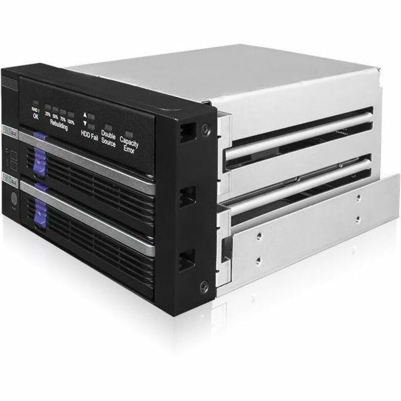 ICY DOCK FatCage Raid MB901SPR-B R1 Rack Amovible Double Baie pour Disque Dur 3.5 et SSD 2.5 SATA