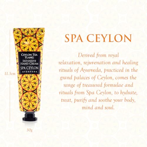 Image of SPA CEYLON CEYLON TEA YLANG Intensive Hand Cream | Travel Size Natural Hand Moisturizer | Mango, Tea, and Coconut Hand Cream | Hydrating and Vegan | 30g