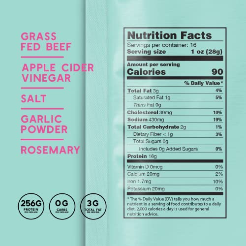 Brooklyn Biltong - Air Dried Grass Fed Beef Snack, South African Beef Jerky - Whole30 Approved, Paleo, Keto, Gluten Free, Sugar Free, Made In Usa - 16 Oz. Bag (Steakhouse) - Packaging May Vary #TOP2