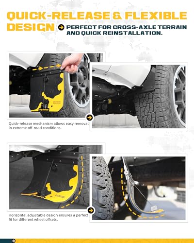 Image of Trumgeta 4PCS Upgraded Truck Mud Flaps Fit for Ram 1500 2009-2018 /2010-2018 Ram 2500 3500 Without OEM Fender Flares Adjustable Splash Guards Mudflaps for Pickup Trucks