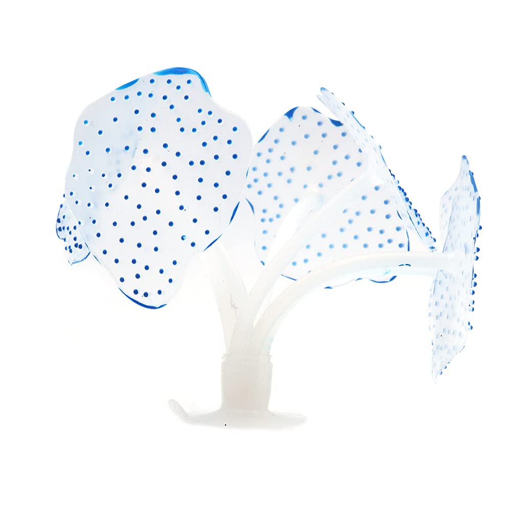 Silicone Artificial Coral Plant 2PCS Aquarium Decoration Fish Tank Landscape Colorful Glowing Ornament with Suction Cup