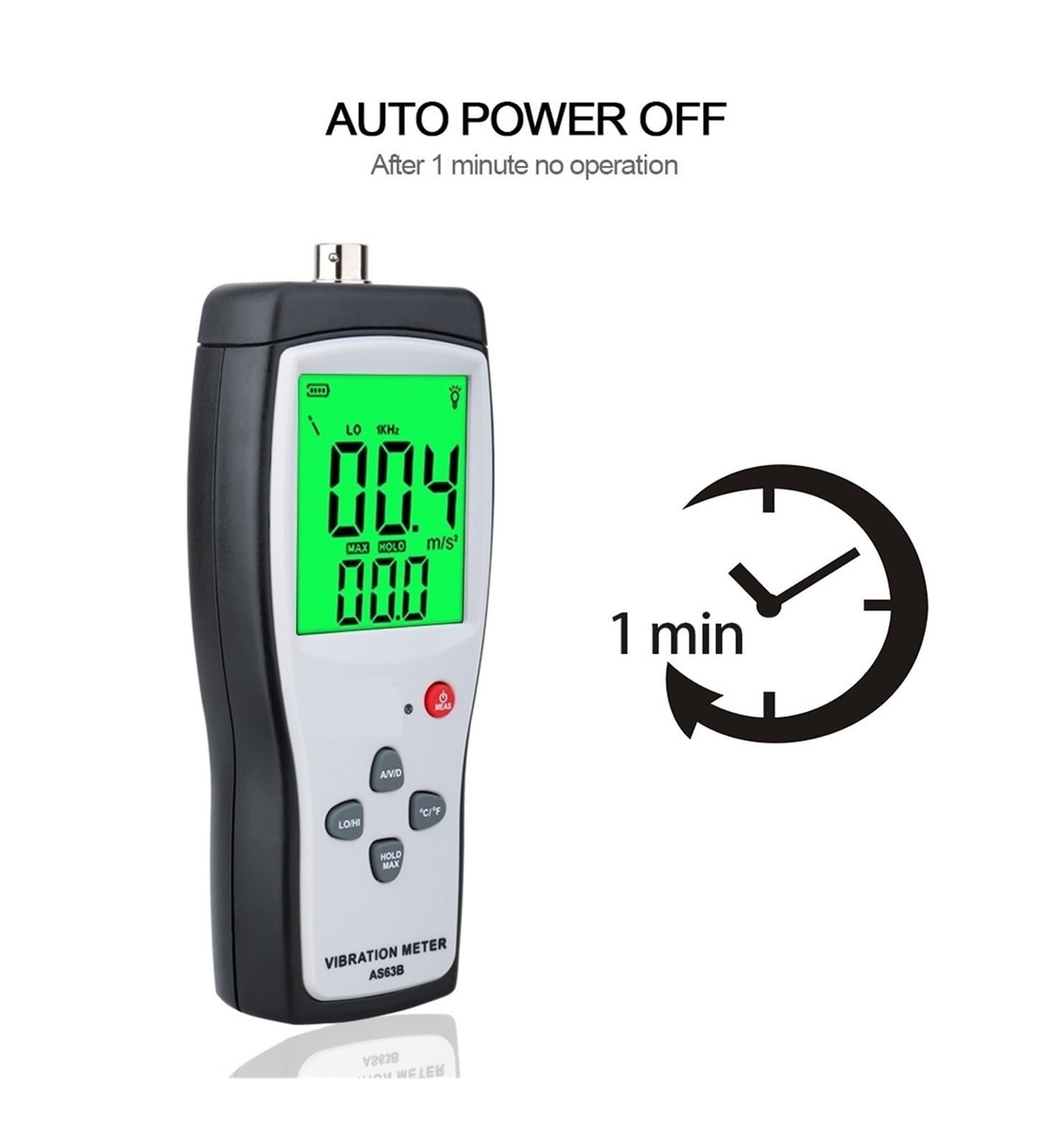 Vibrationsmesser, Digitales Vibrationsmessgerät 10 Hz ~ 1 kHz 0, 199,9 mt/s Präzisions-AS63B-Vibrationsmessgerät Tester Gau Analyzer