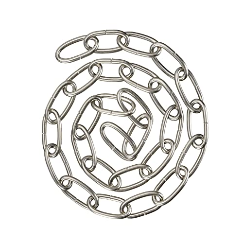 Image of Aspen Creative 21114-31,Steel 3 Feet Heavy Duty Chain for Hanging Up Maximum Weight 60 Pounds-Lighting Fixture /Swag Light /Plant in Brushed Nickel.8 Gauge.