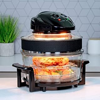 Quest Multi-Function Halogen Oven/Healthy Air Fryer / 17L Capacity with 5L Extender Ring / 60 Minute Timer/Self-Cleaning Function / 125-250°C Temperature Control (43850)