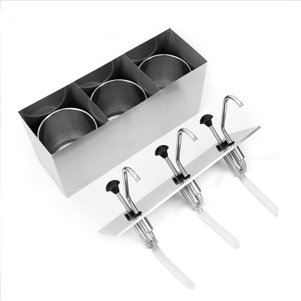 Dispensador de salsas, dispensador de salsas de acero inoxidable, dispensador de queso, dispensador de chocolate, dispensador de ketchup de acero inoxidable, dispensador de 4 l x 3