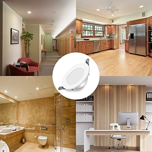 Garberiel 6 Pack LED Recessed Ceiling Spotlights 6W Energy Saving led spotlights Cool White 6500K 500 Lumens Ultra Slim Round Downlights for Bathroom Living Room Dining Room Corridor Bedroom Kitchen