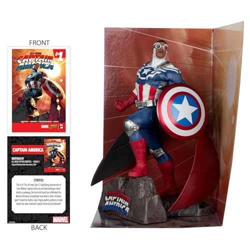 McFarlane Toys - Marvel Captain America 1:10th Scale Collectible with Scene (All-New Captain America #1) - image 2
