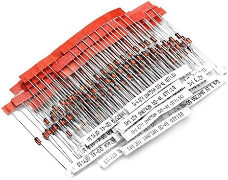 Chanzon 30 Values 300pc 1W Zener Diode Assorted Kit (3V 3.3V 3.6V 3.9V 4.3V 4.7V 5.1V 5.6V 6.2V 6.8V 7.5V 8.2V 9.1V 10V 11V 12V 13V 15V 16V 18V 20V 22V 24V 27V 30V 33V 36V 39V 43V 47V) Assortment Set