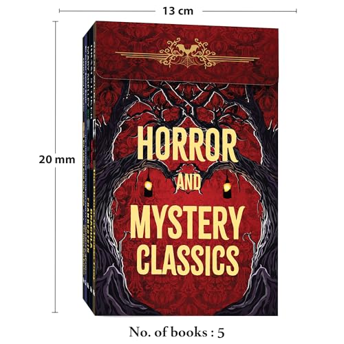 Image of Horror and Mystery Classics | Box Set of 5 Unabridged Gothic Novels: Frankenstein, Dracula, The Picture of Dorian Gray, Dr. Jekyll and Mr. Hyde & The Hound of the Baskervilles | Gift-Ready Sturdy Box
