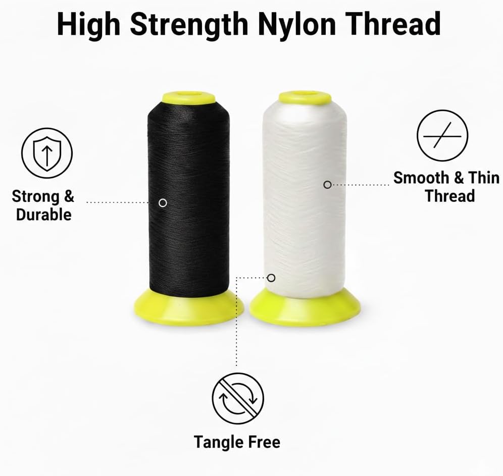 HUNNY-BUNCH Nylon Thread for Jewelry Making, Beading & Embroidery 0.11Mm (Combo)