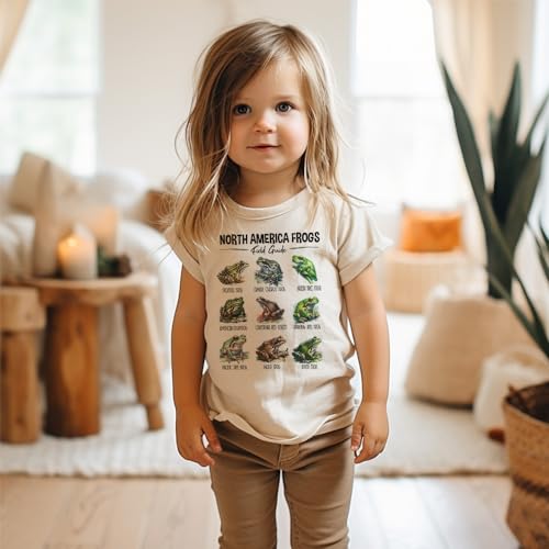 Types Of Frogs Kids Shirt - Educational North America Amphibian Herpetologist Field Guide Outfit For Girls & Boys Natural Toddler Youth Graphic Tee3