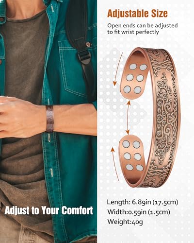 Pulsera magnética de cobre para hombre Jecanori miniatura 6