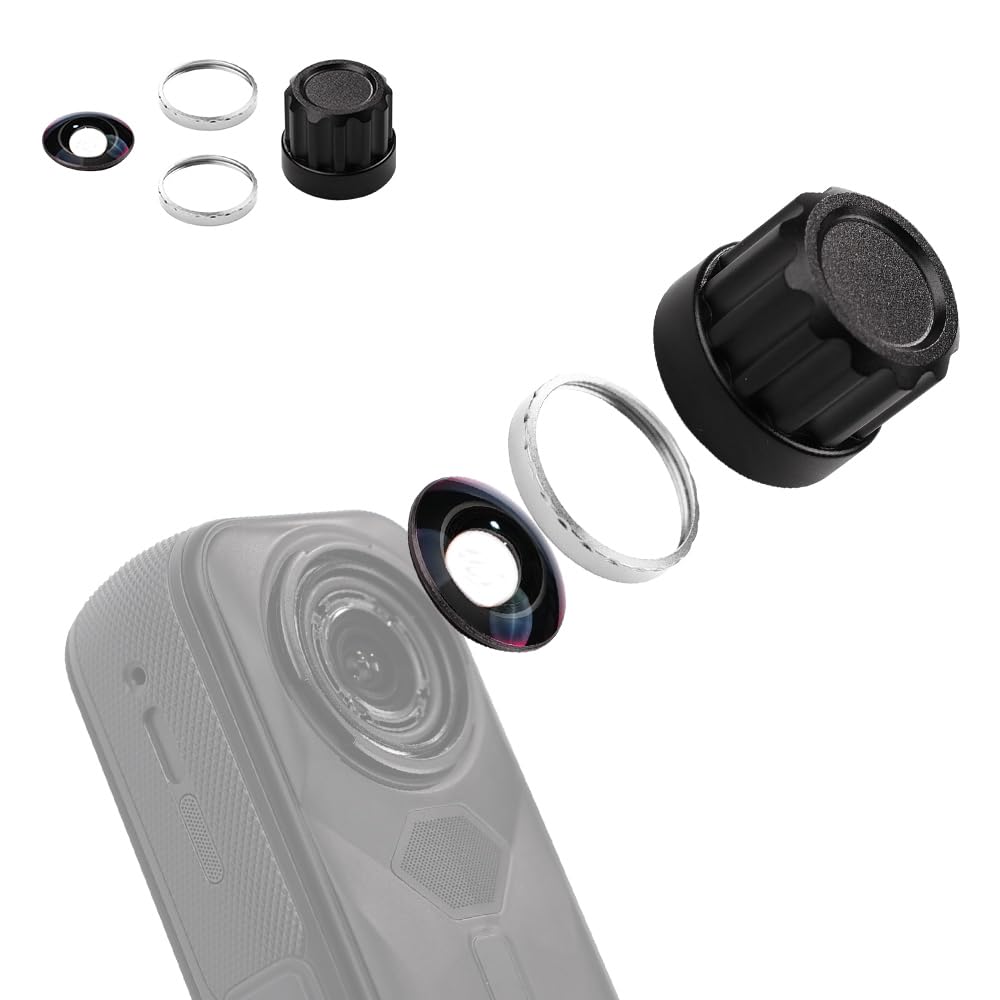 Lens Replacement Kit for Insta360 X5, Portbale [1 Pcs] Optical Glass Cover with Removal Tool + 2 Gray Base, Easy Installation, Lens Camera Kit for Insta 360 X5 Accessories