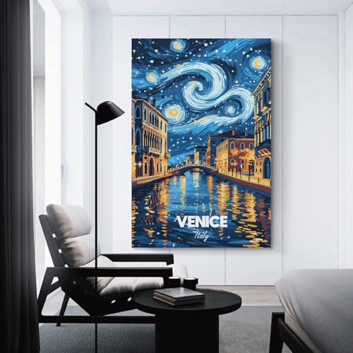 Impressions sur toile de Venise en 50x75 cm pour la décoration murale de la maison