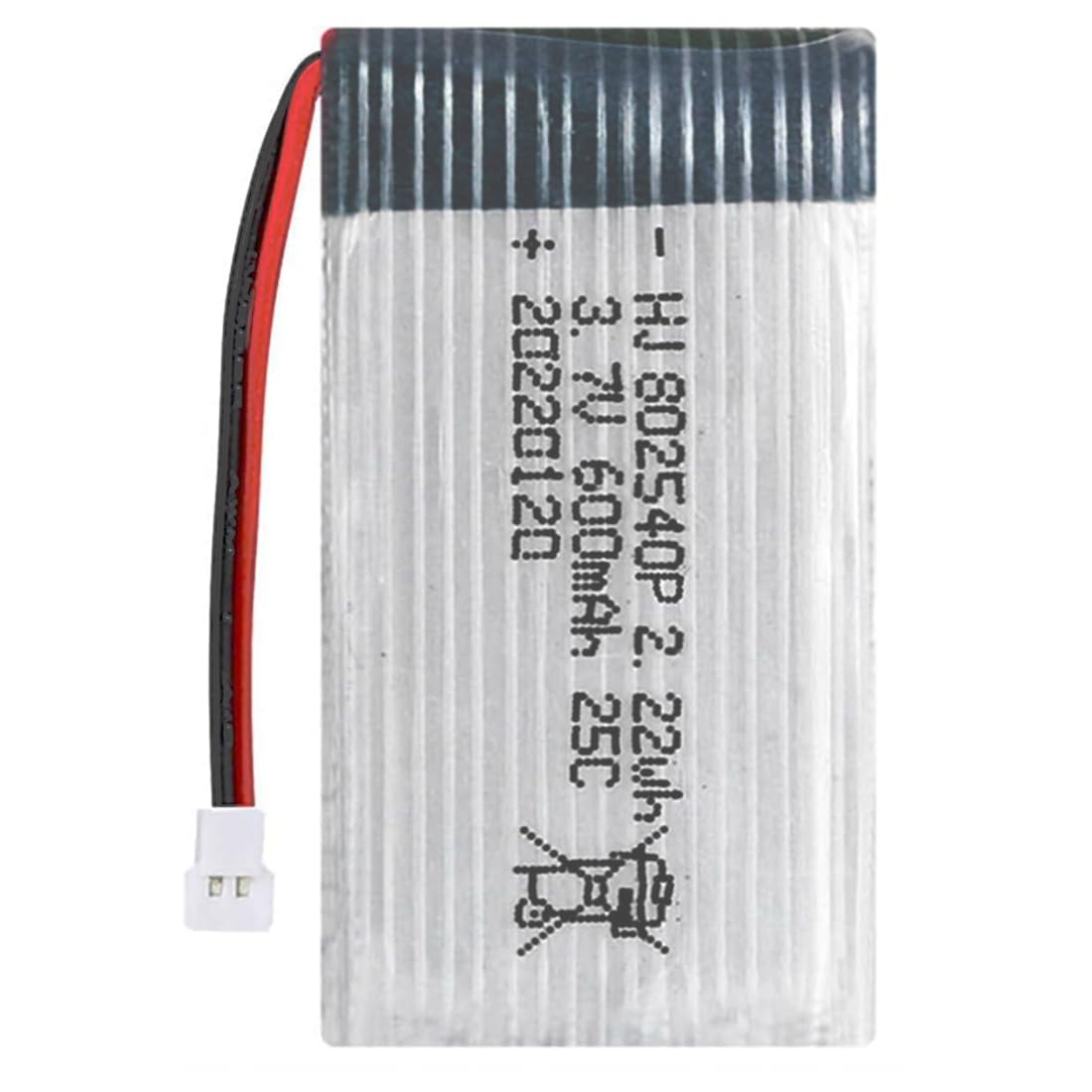 802540P 3.7V 600mAh Li-Po Rechargeable Battery with XH2.54 Plug for RC Drone, Toy Car, Helicopter, Boat, LED & DIY Electronics Projects-image-4