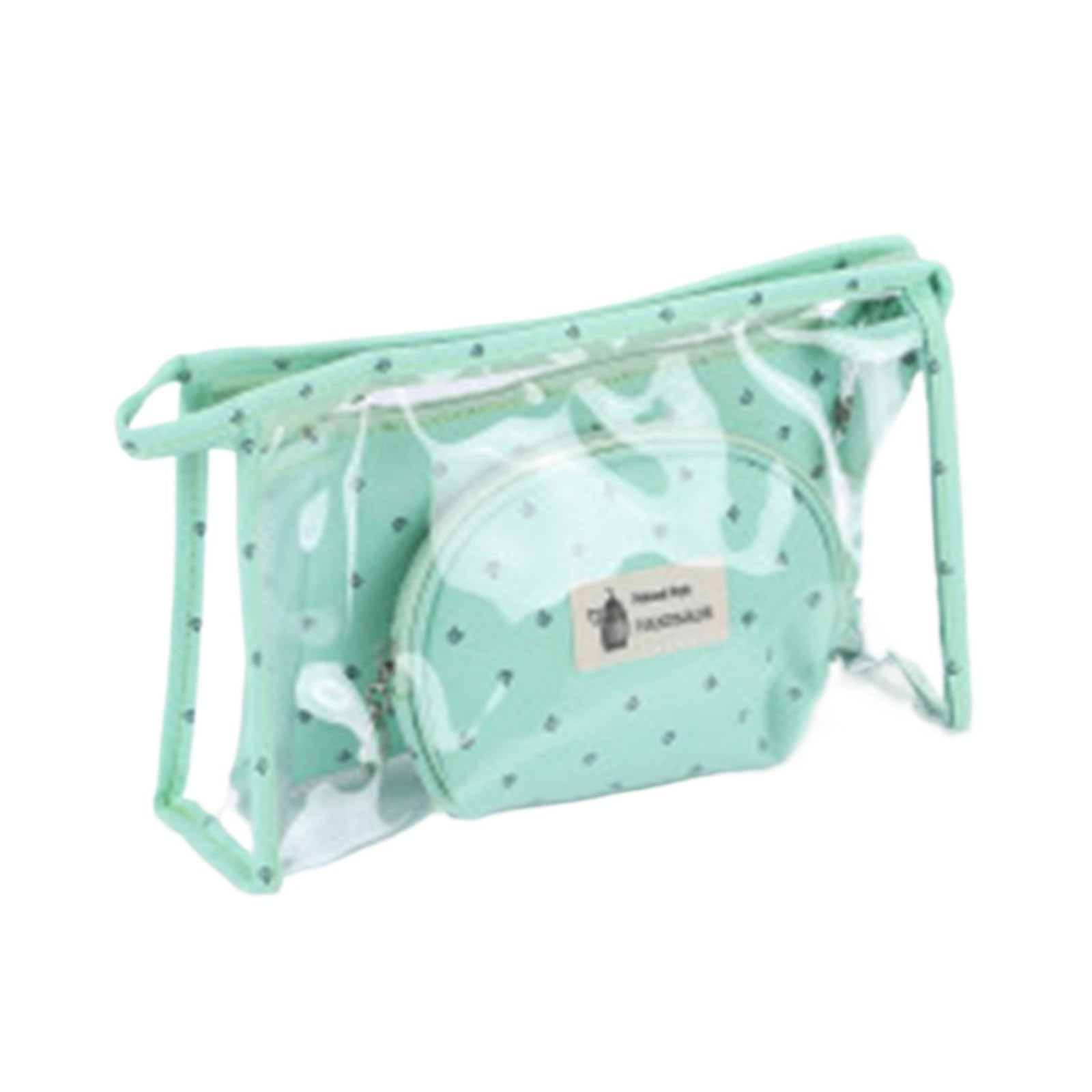 porta trucchi Confezione da 3 borse da toilette in PVC, borsa da viaggio for articoli da toeletta for ragazze, custodia for trucco beauty case(Groen)