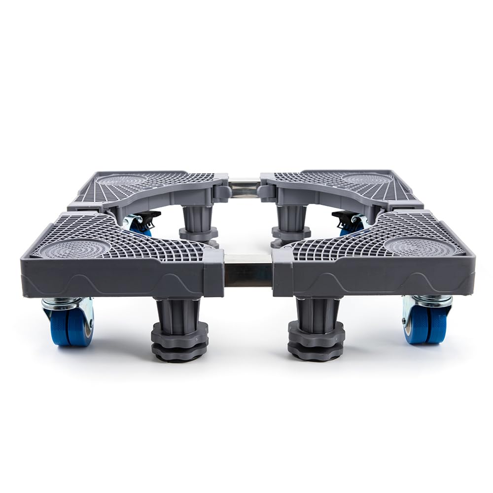 Soporte de lavadora nevera ajustable Base de muebles para mover17inch -26 pulgadas Aire acondicionado Base de electrodomésticos y lavadora secadora nevera (4 ruedas con 4 patas)