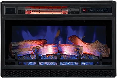 ClassicFlame 26" 3D Infrared Quartz Electric Fireplace Insert Plug and Safer Sensor, Black - Thumbnail 4