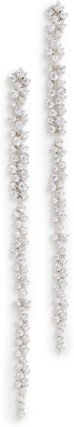 SHASHI Women's Kalista Pave Earrings, White Gold, One Size