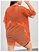 Verdusa Women's Plus Size Y2k Gothic Tops Sheer Mesh T Shirt Fishnet Rave Outfits Top Orange 4X-Large Plus