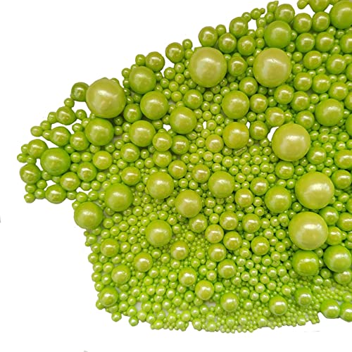 Image of Edible Green Sugar Pearls Candy Sprinkles 120G / 4.23Ounce Baking Cake Sprinkles Cupcake and Cake Topper Cookie Decorations Wedding Party Valentines Halloween Christmas Supplies