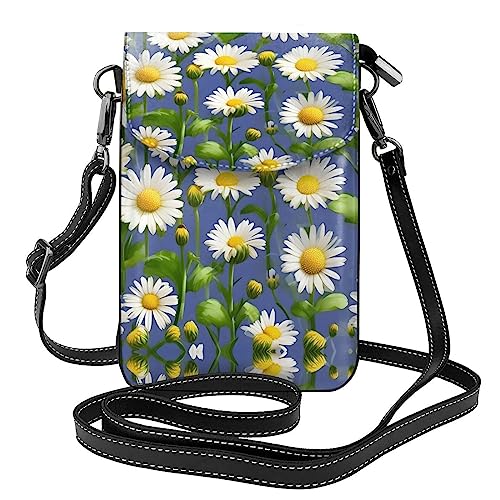 Petit sac à bandoulière prune fleuri en cuir PU et porte-carte femme