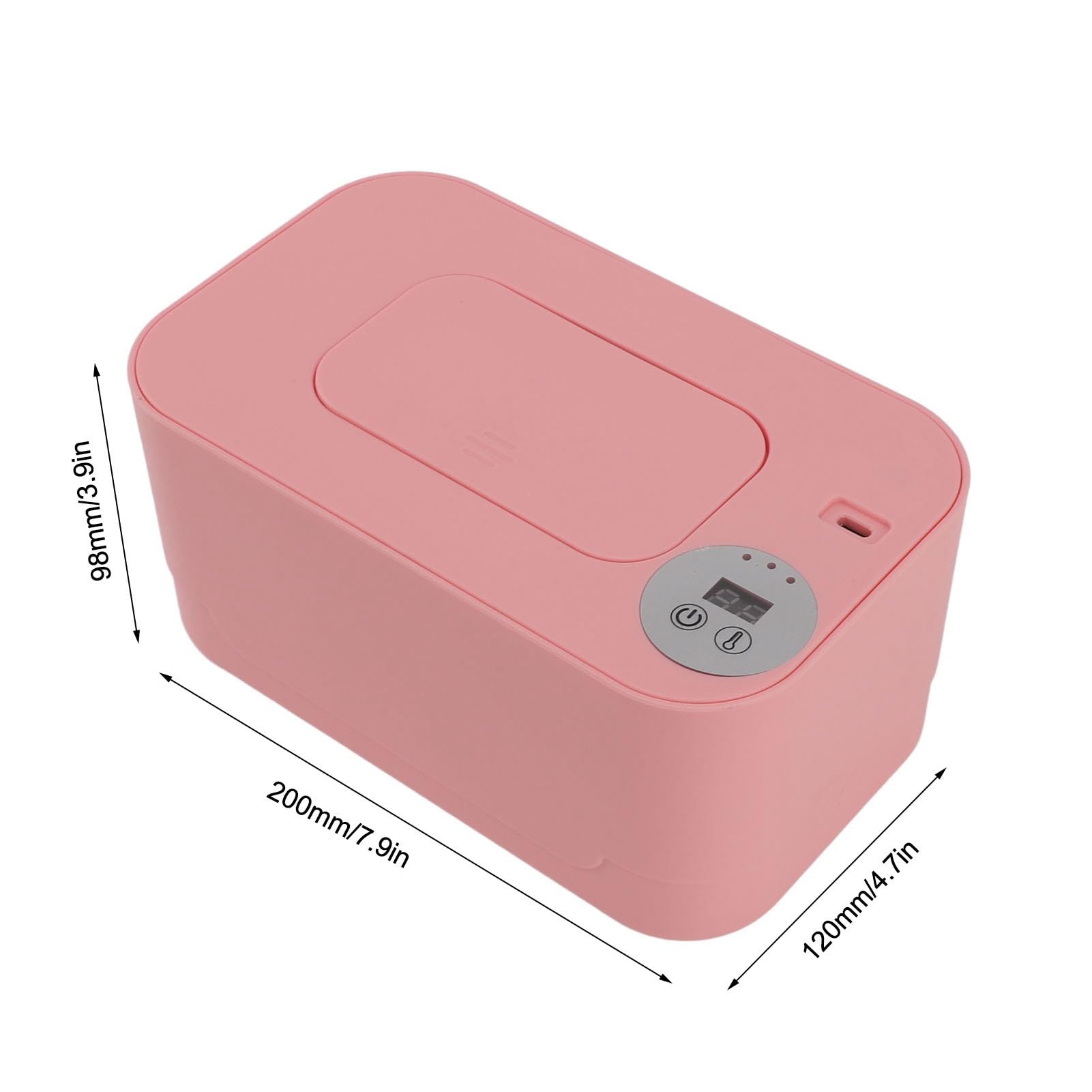 Chauffe-lingettes Portable pour bébé avec Contrôle Intelligent de la Température, Technologie à Faible Température pour un Soin Doux de la Peau, Distributeur de Porte-lingettes, (PINK)
