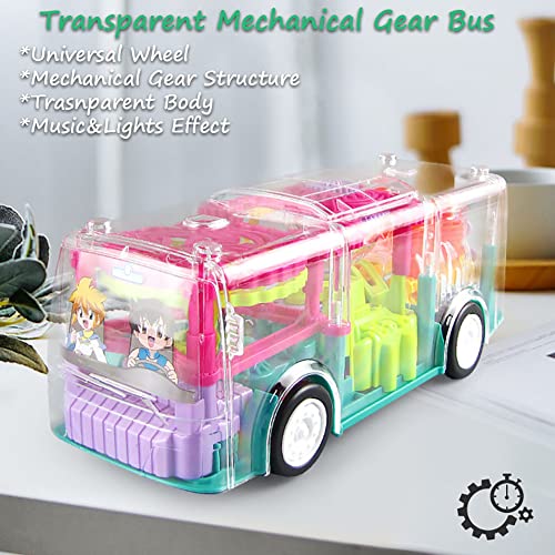 Autito de Juguete Bus Mecánico Transparente miniatura 2