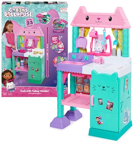 Gabby et la Maison Magique Gabby Dollhouse Cuisine De P’tit Chou 1 Cuisine Géante + 20 Accessoires Gabby Chat Tirée Du Dessin Animé Gabby Et La Maison Magique Jouet Enfant et +