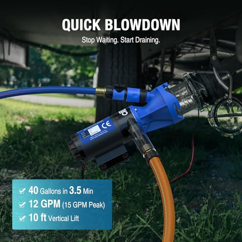 Image of CrestWave RV Macerator Pump, Upgraded 12V Dual-Power, Fast Dump for Campers