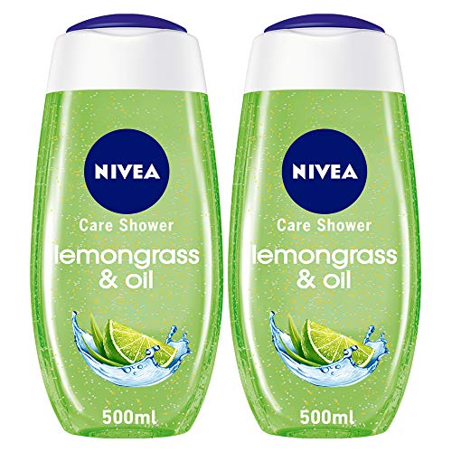 NIVEA Shower Gel Body Wash Lemongrass & Oil Caring Oil Pearls Lemongrass Scent 2x500ml