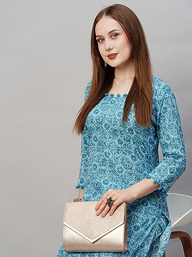 Image of ANNI DESIGNER Women Cotton Blend Kurta With Pant