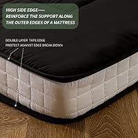 MAXYOYO Futon Matratze, gepolsterte japanische Bodenmatratze Gesteppte Bettmatratze Topper, atmungsaktive Bodenliege Gästebett für Wohnzimmer Schlafzimmer Camping Couch (Schwarz, 135x190cm) – Ansicht 8