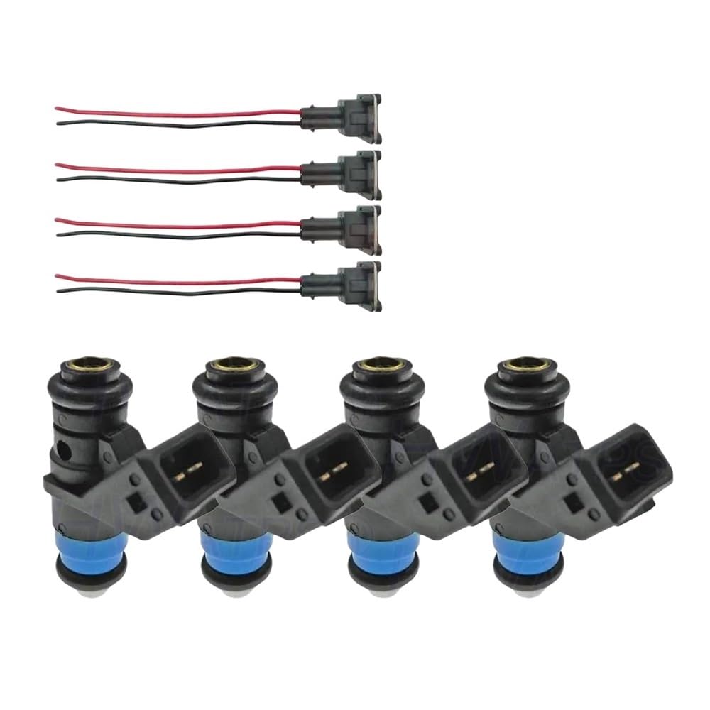 Car Petrol Injector 4PCS Fuel Injector Nozzle Connector H132254 for Logan for Duster for Sandero for Clio for Megane for Scenic for Modus 1.4L 16V