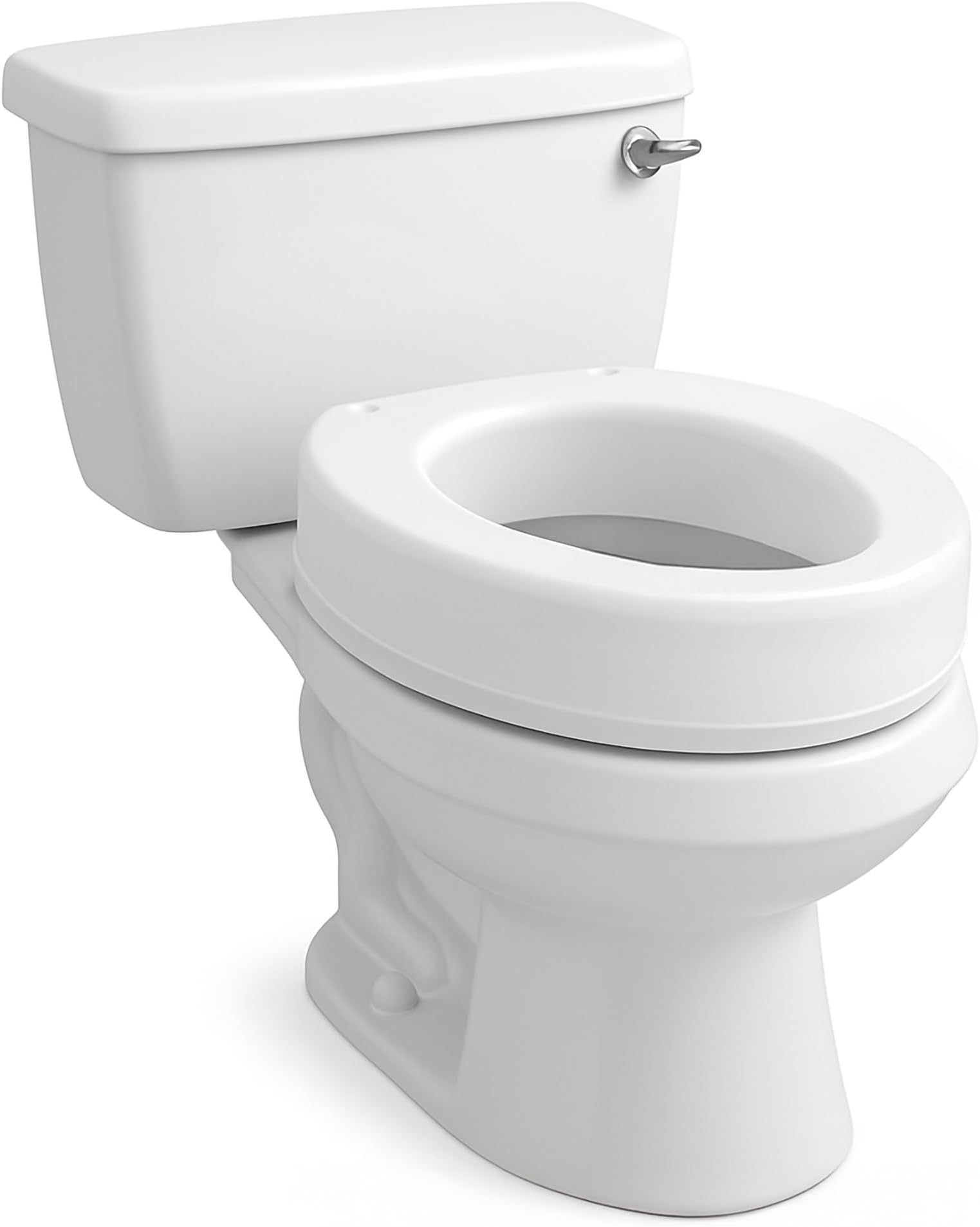 Carex Toilet Seat Riser, Round Raised Toilet Seat Adds 3.5 inches to Toilet Height, for Assistance Bending or Sitting, 300 Pound Weight Capacity