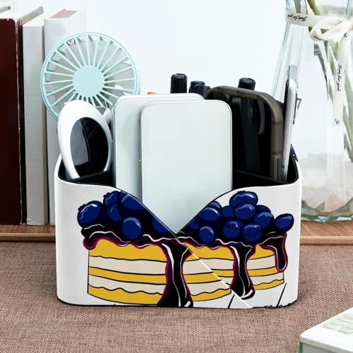 Porte-stylo rectangulaire Blueberry Cake à double compartiment pour bureau