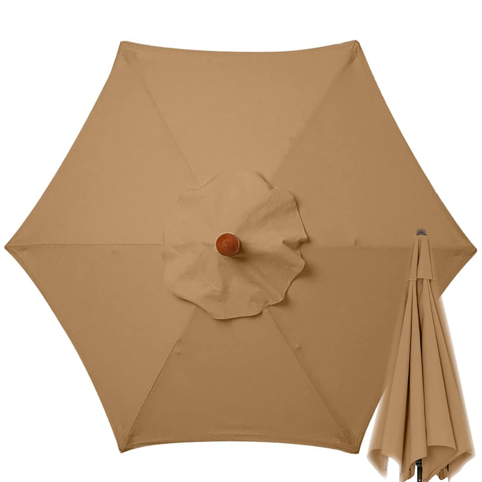 Toile de parasol excentrique 2.7m beige pour jardin - 8