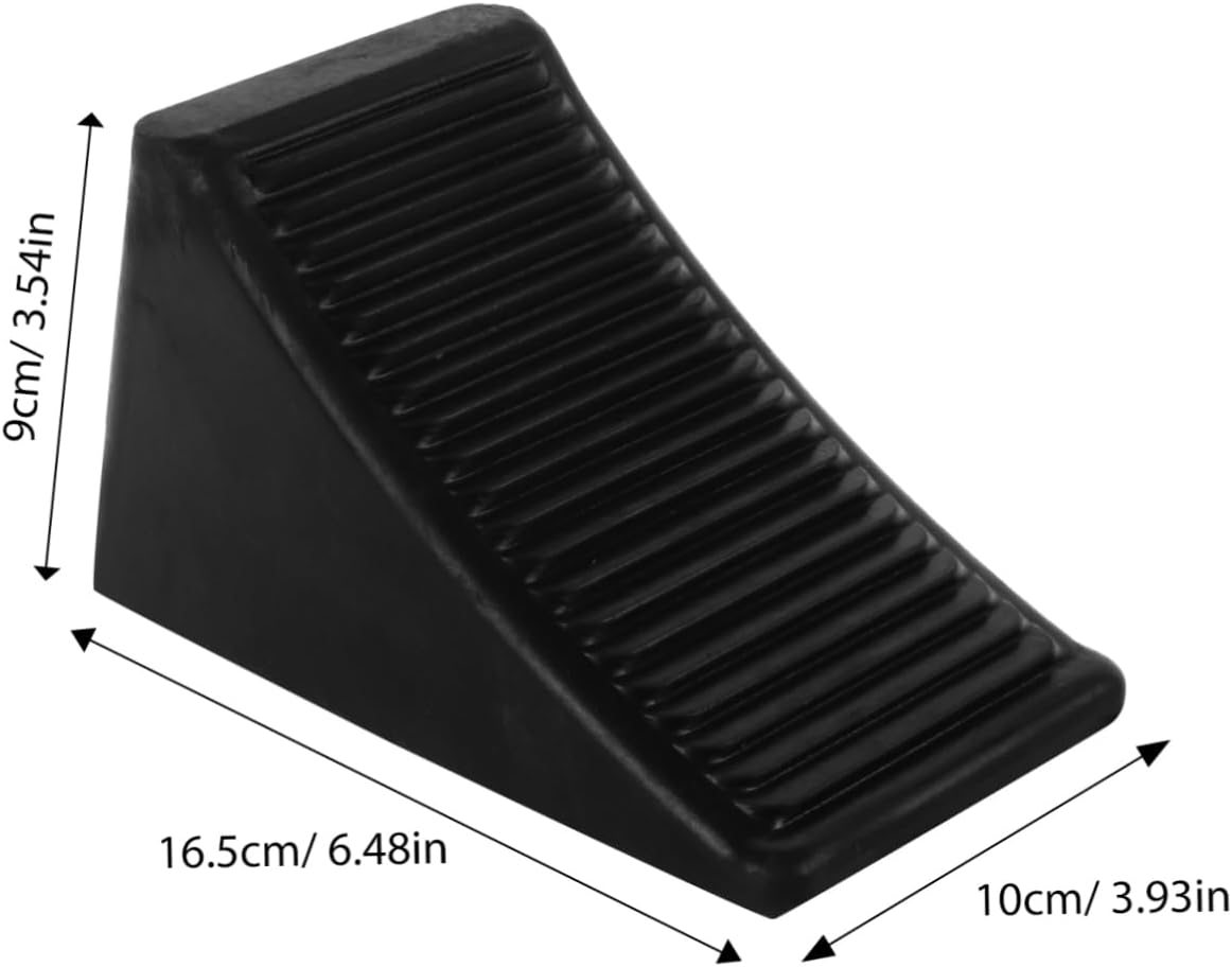 Alipis Rubber Wheel Chock with Anti Slip Groove, Portable Slope Design