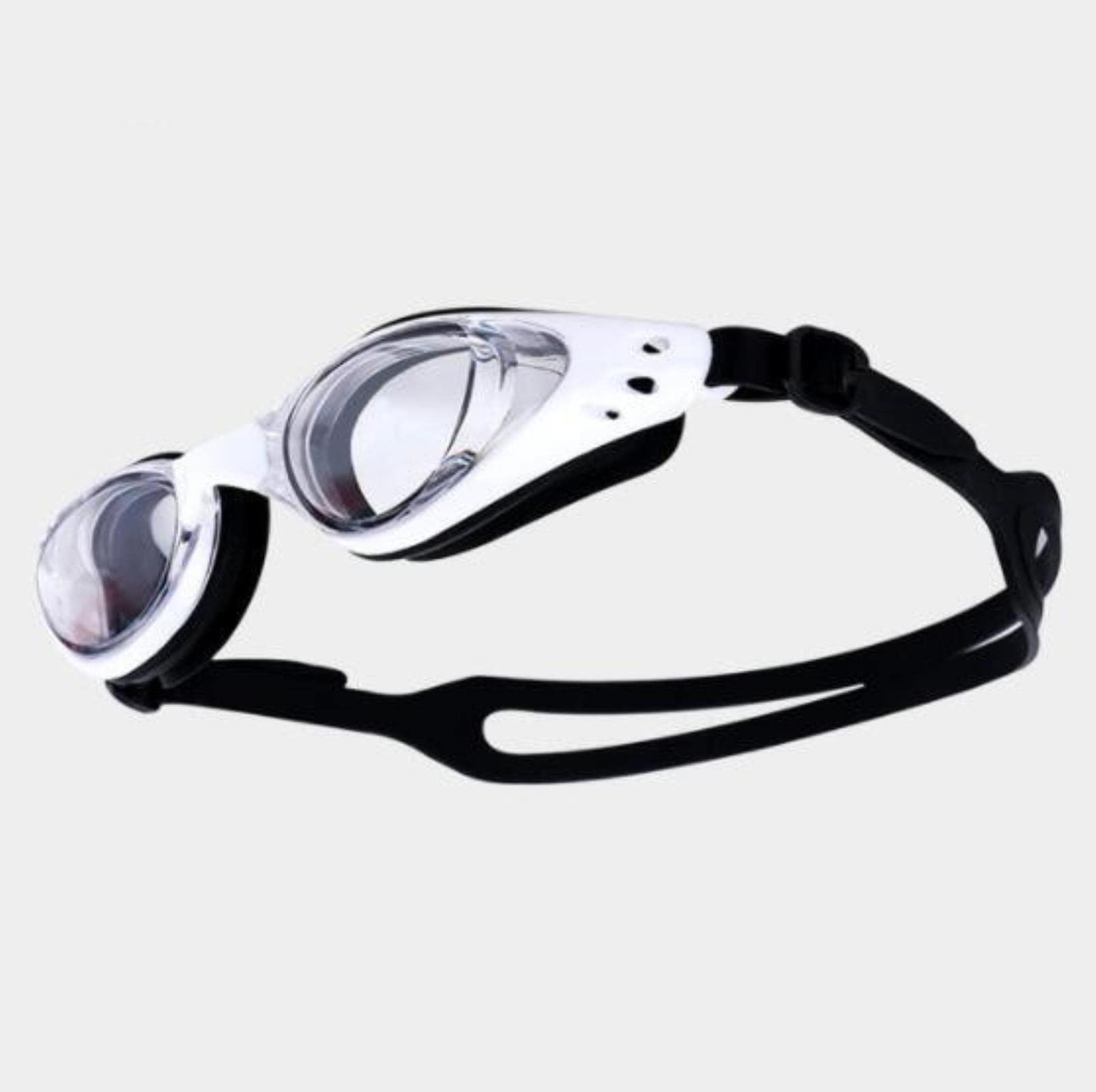 Gafas de natación. Gafas de natación Profesionales antivaho, UV, Ajustables, for Hombres y Mujeres, Impermeables, de Silicona, for Buceo en Piscina, Gafas for Adultos(Clear Black White)