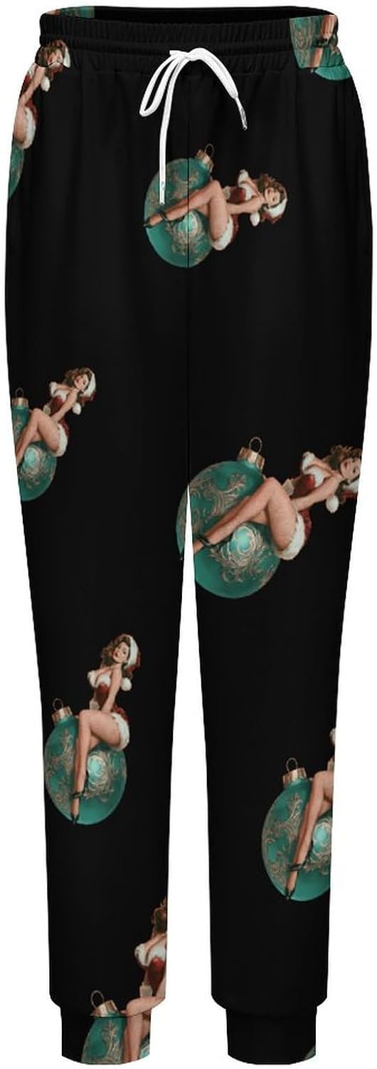 Christmas Pin-Up Woman Men Pants Lightweight Sweatpants Joggers Pant 4XL